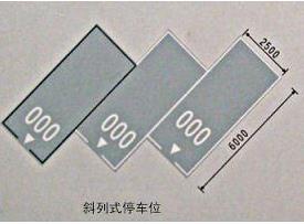 斜車位劃線標(biāo)準(zhǔn)尺寸圖!